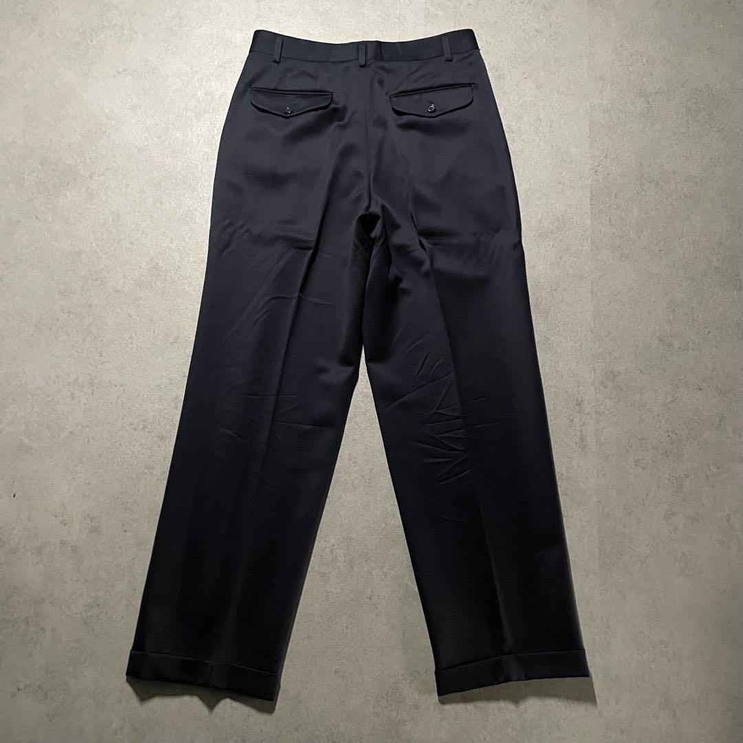 特注【vintage】セットアップ ダブルスーツ カジュアル　光沢　ネイビー