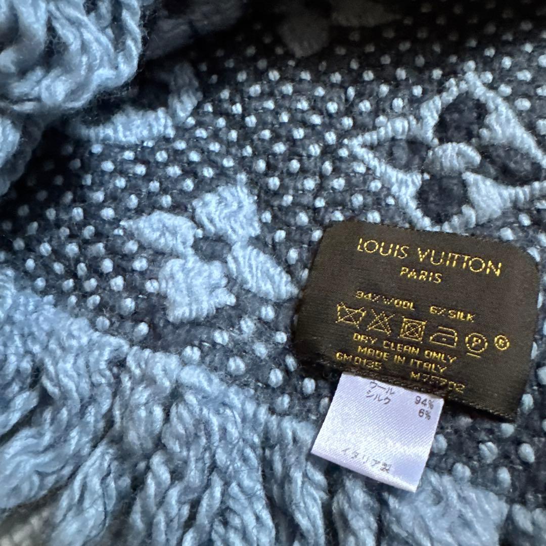 LOUIS VUITTON ライトブルー マフラー