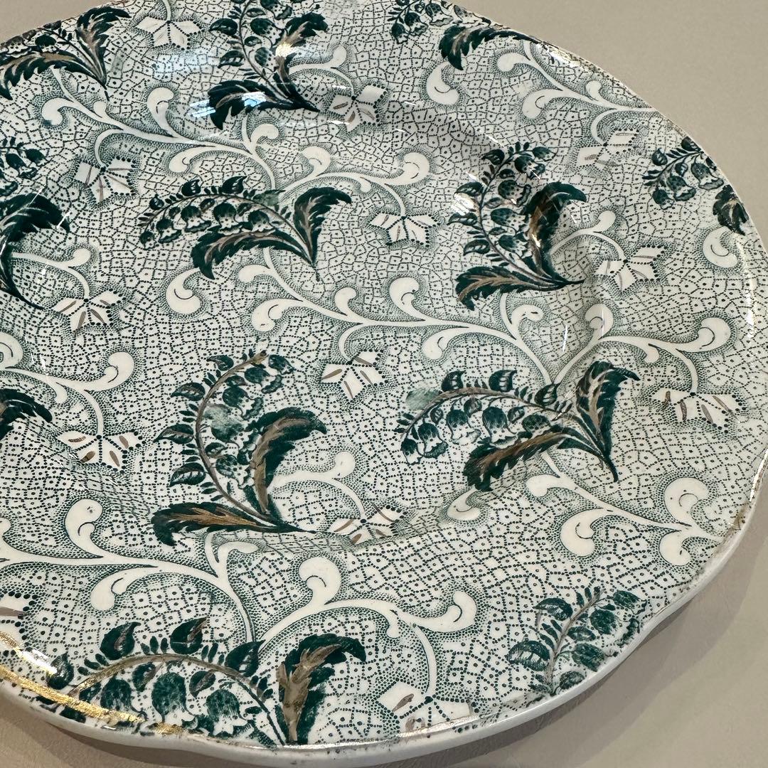 フランスアンティーク　クレイユ　スズラン　鈴蘭　デザート皿