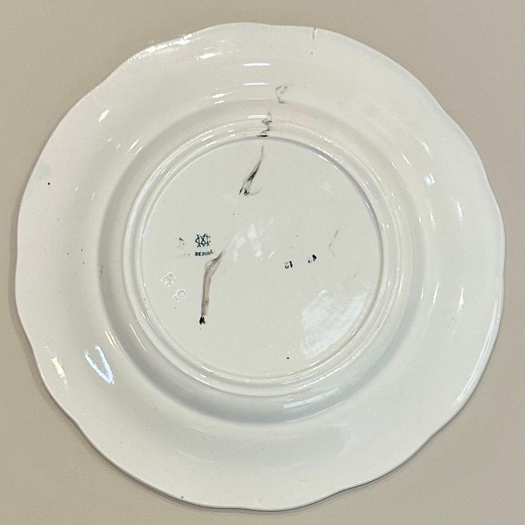 フランスアンティーク　クレイユ　スズラン　鈴蘭　デザート皿