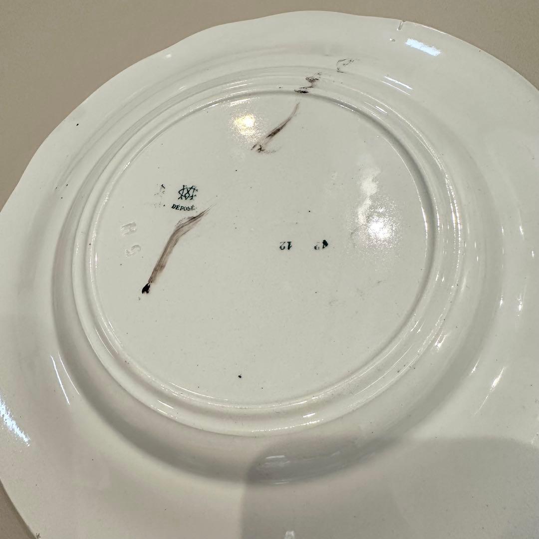 フランスアンティーク　クレイユ　スズラン　鈴蘭　デザート皿