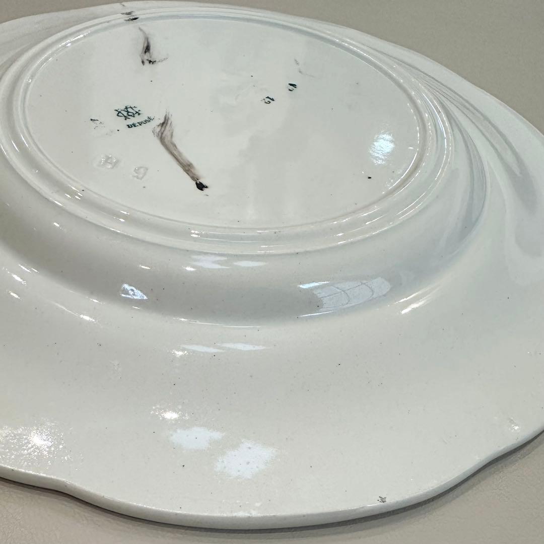 フランスアンティーク　クレイユ　スズラン　鈴蘭　デザート皿