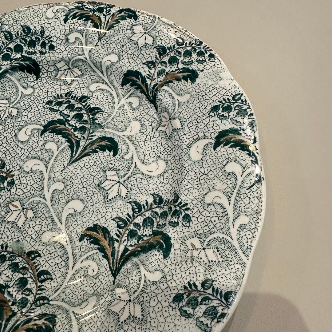 フランスアンティーク　クレイユ　スズラン　鈴蘭　デザート皿