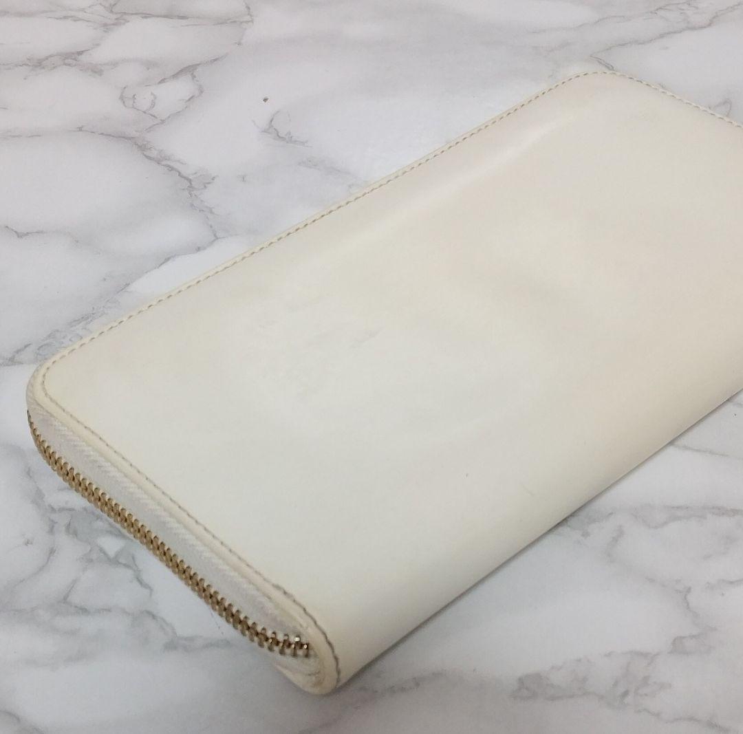 LOEWE 長財布 ラウンドファスナー レザー アイボリー系 上品