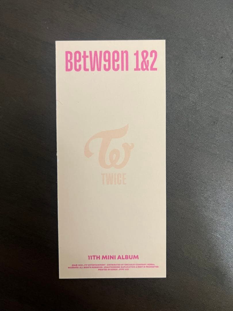 TWICE ダヒョン BETWEEN 1&2 直筆サイン ブックマーク