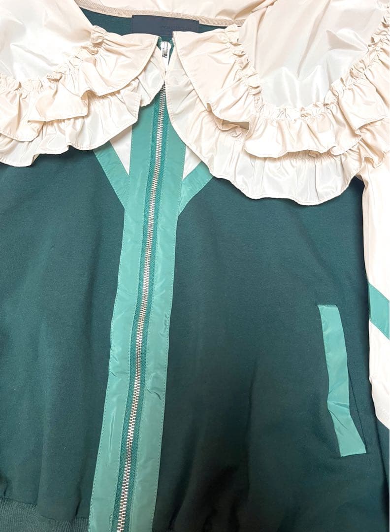 MICALLE MICALLE 異素材リメイクバイカラーフリル襟ジャージ 個性的