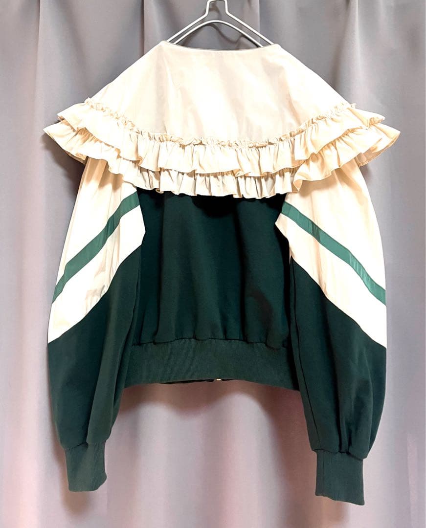 MICALLE MICALLE 異素材リメイクバイカラーフリル襟ジャージ 個性的