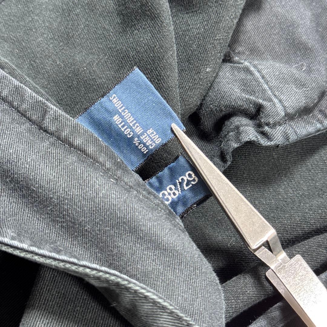 ラルフローレン 90s ANDREW ブラックポロチノ2タックW38L29 古着