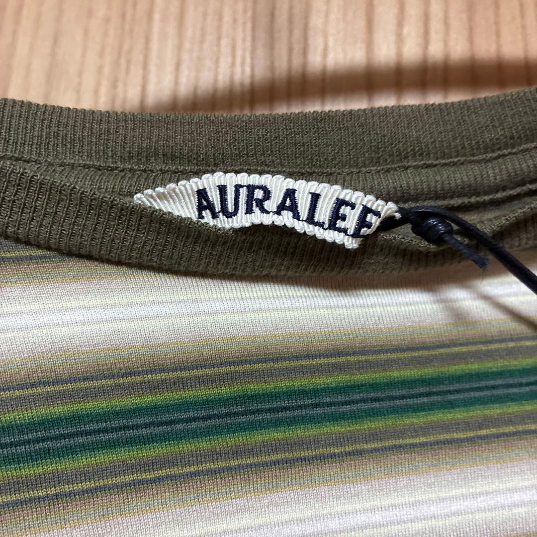 トップス AURALEE GRADIENT STRIPE JERSEY L/S TEE