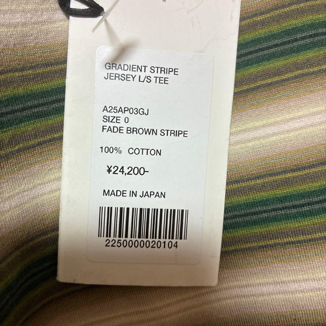 トップス AURALEE GRADIENT STRIPE JERSEY L/S TEE