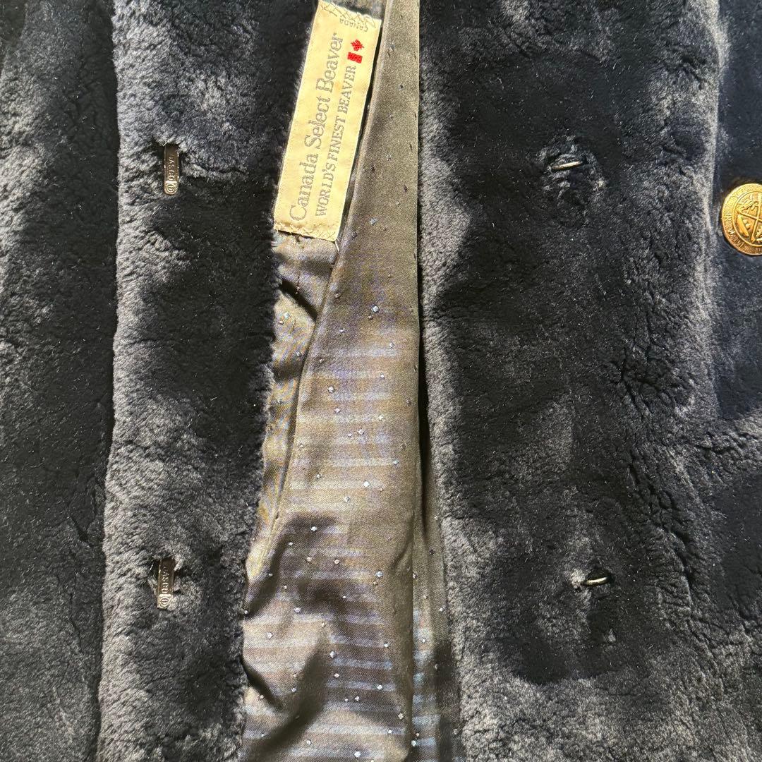 カナダセレクトビーバー リアルファー ファーコート 本毛皮 金ボタン