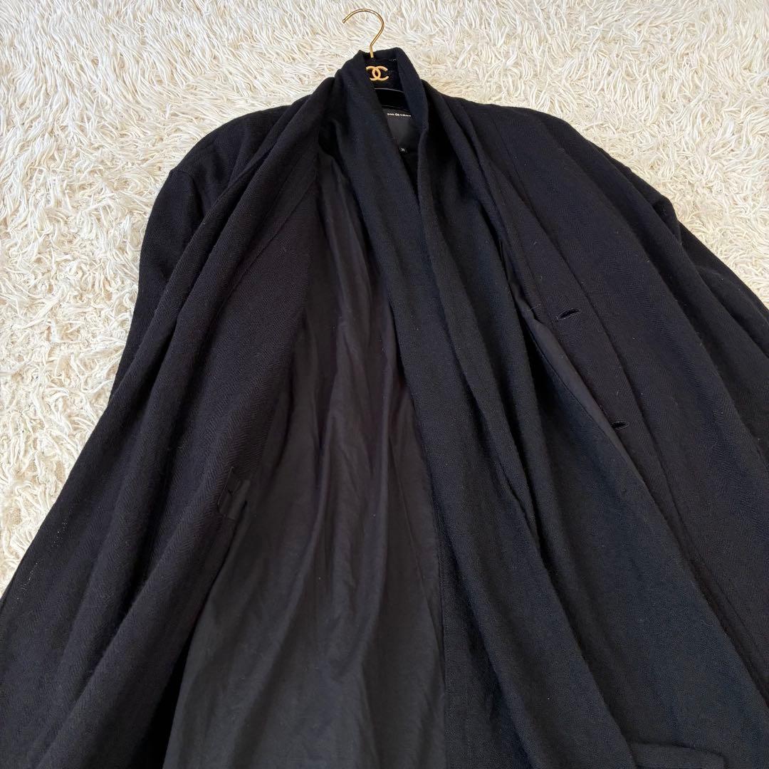 パドカレ ニットロングコート コットンライナー ブラック カーディガン