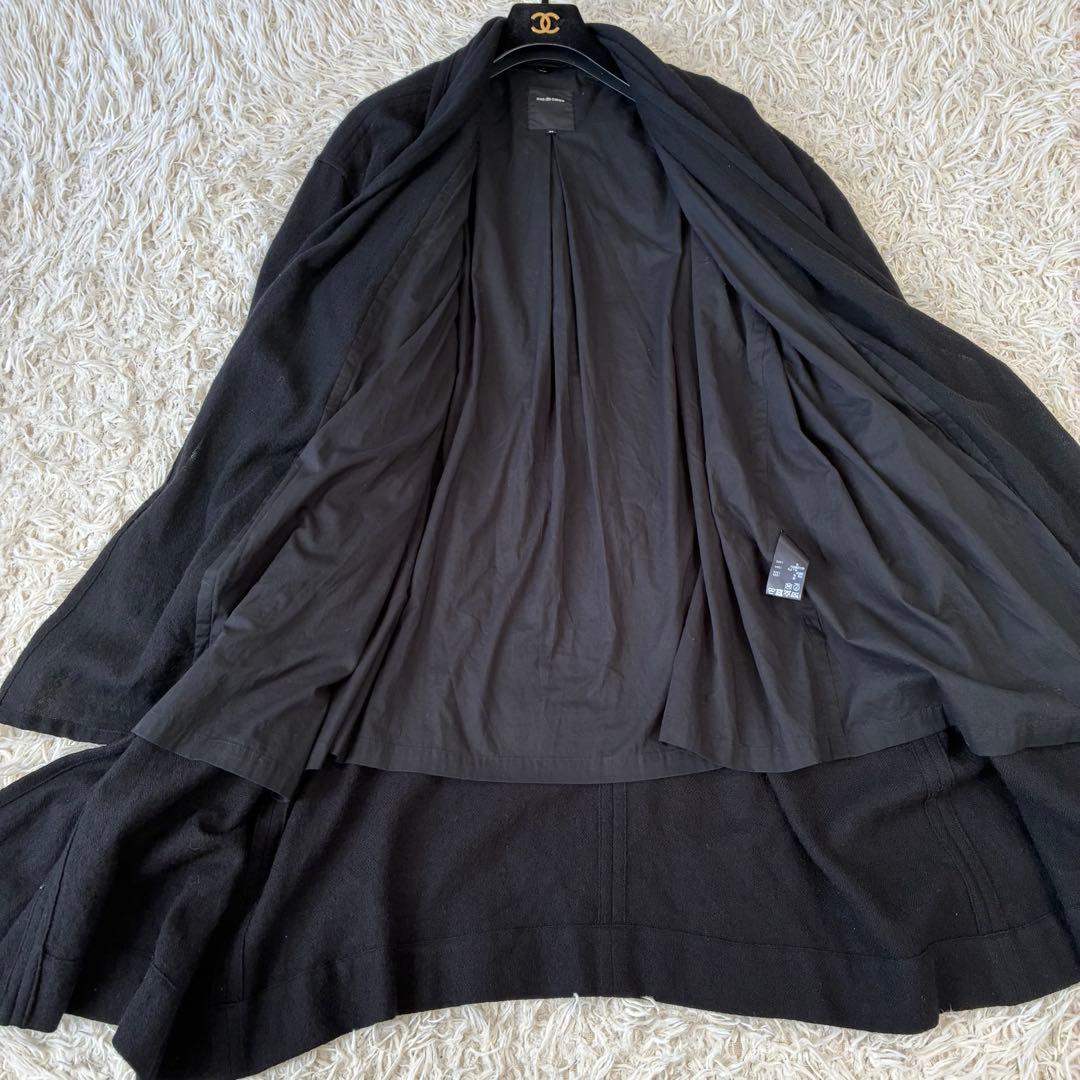 パドカレ ニットロングコート コットンライナー ブラック カーディガン