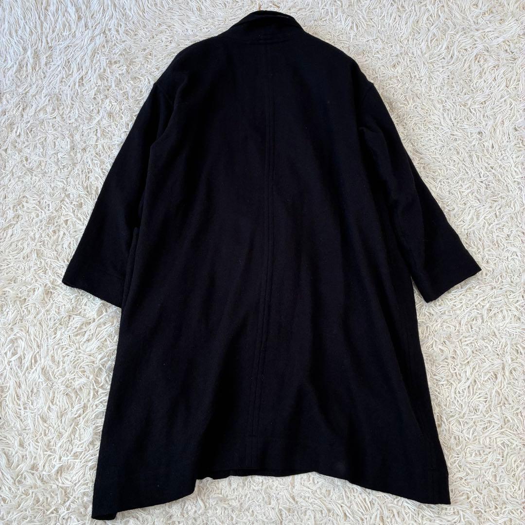 パドカレ ニットロングコート コットンライナー ブラック カーディガン