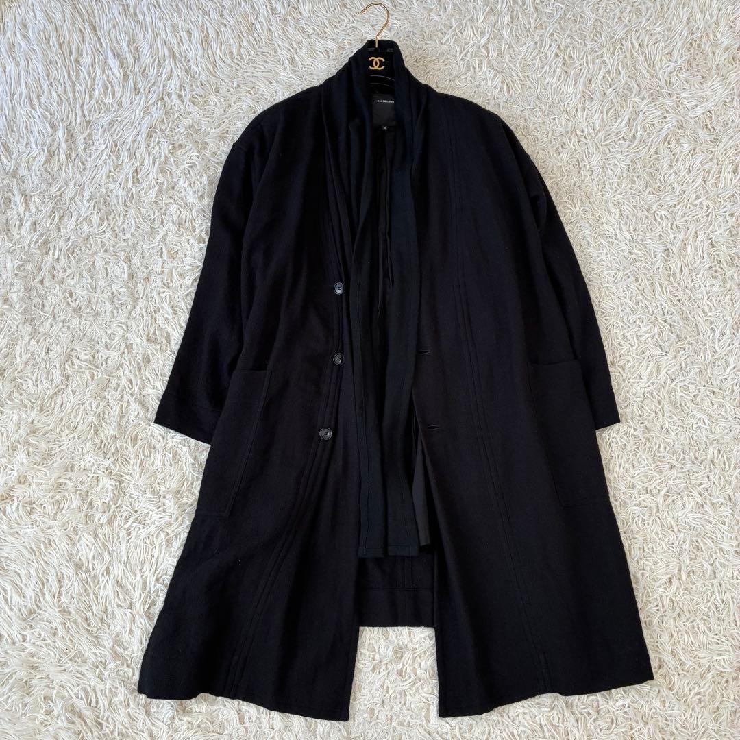 パドカレ ニットロングコート コットンライナー ブラック カーディガン