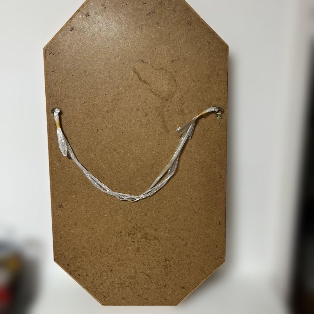 八角形 壁掛け鏡 装飾的青色フレーム