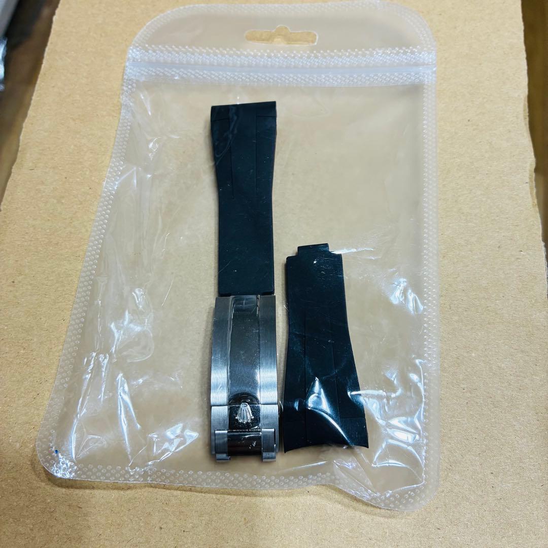 22mm ロレックス用 互換ラバーベルト ステンレスバックル付き