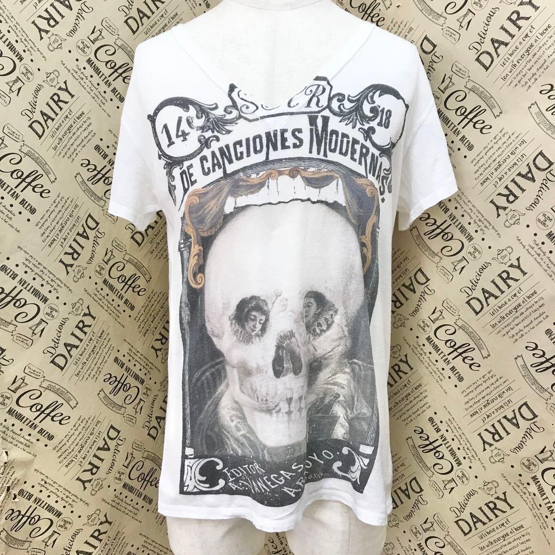 SHARE SPIRIT スカルプリント Tシャツ 半袖 カットソー S3357