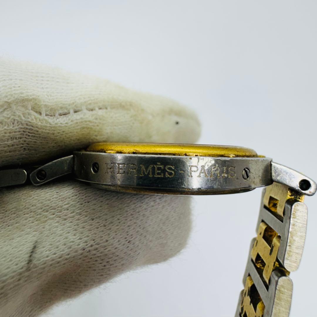 ✨HERMES✨エルメス✨クリッパー✨デイト✨コンビ✨Hベルト✨クォーツ✨腕時計