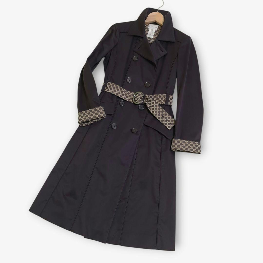 美品 CELINE セリーヌ トレンチコート マカダム ベルト付き ロング