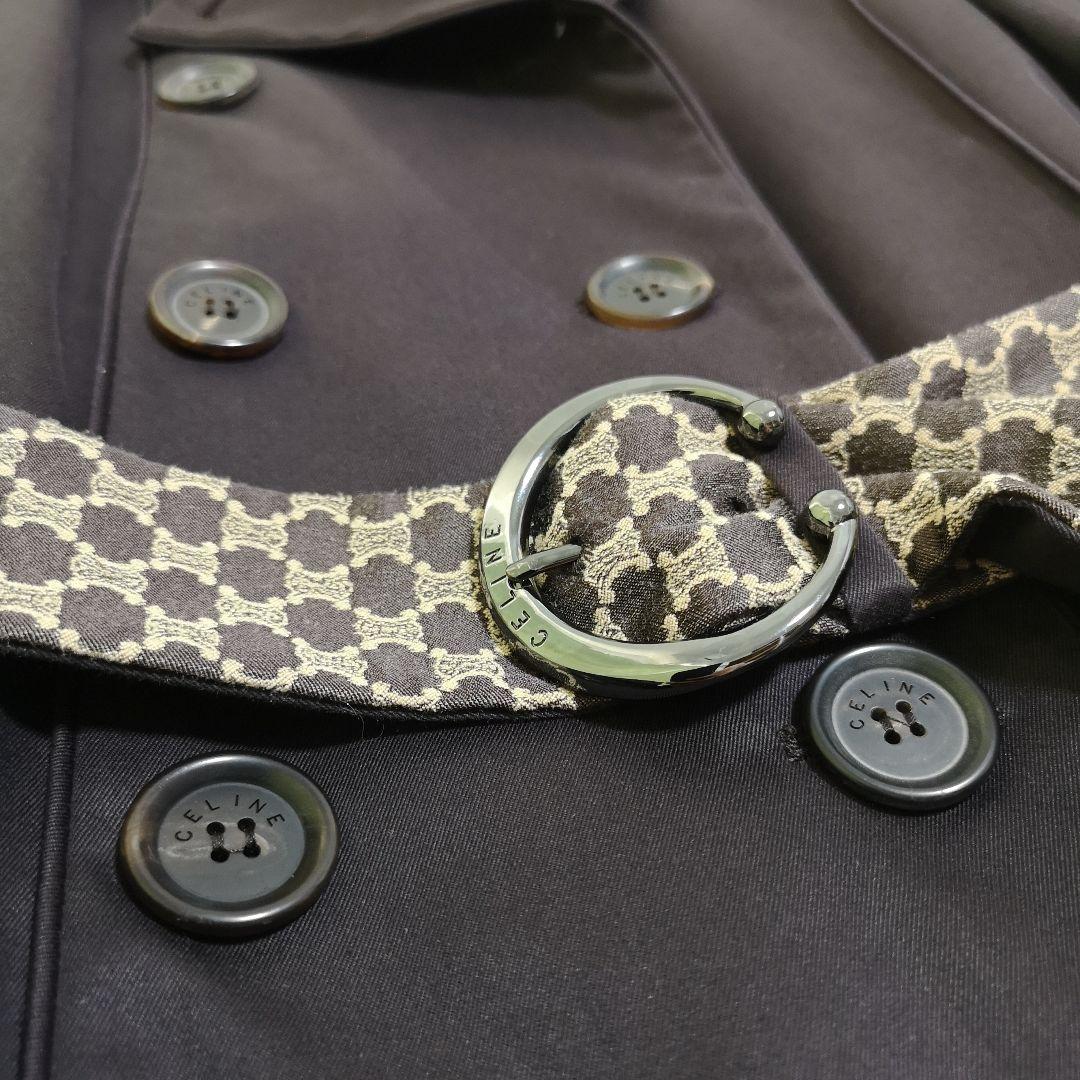 美品 CELINE セリーヌ トレンチコート マカダム ベルト付き ロング