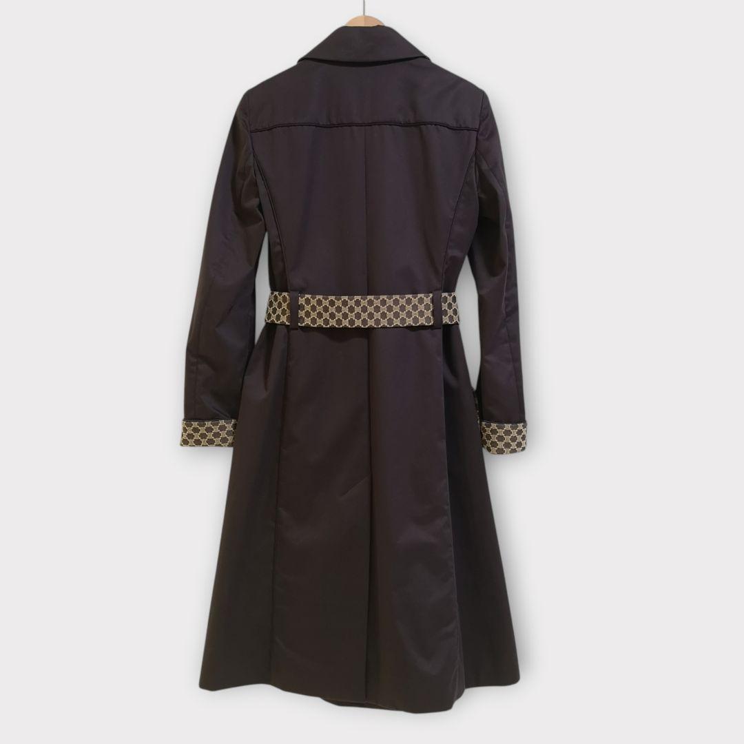 美品 CELINE セリーヌ トレンチコート マカダム ベルト付き ロング