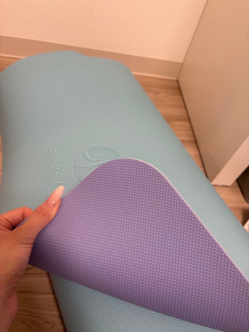 【SUKALA】リバーシブルヨガマット6mm lava 収納バッグ付き アクア