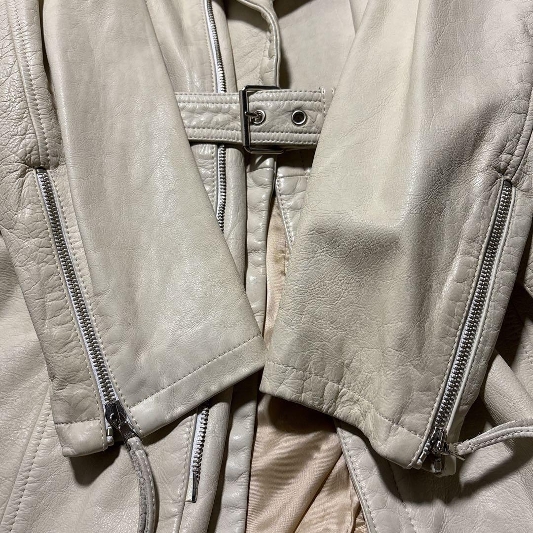 希少カラー Y2k GARRETT leather coat イタリア製 牛羊