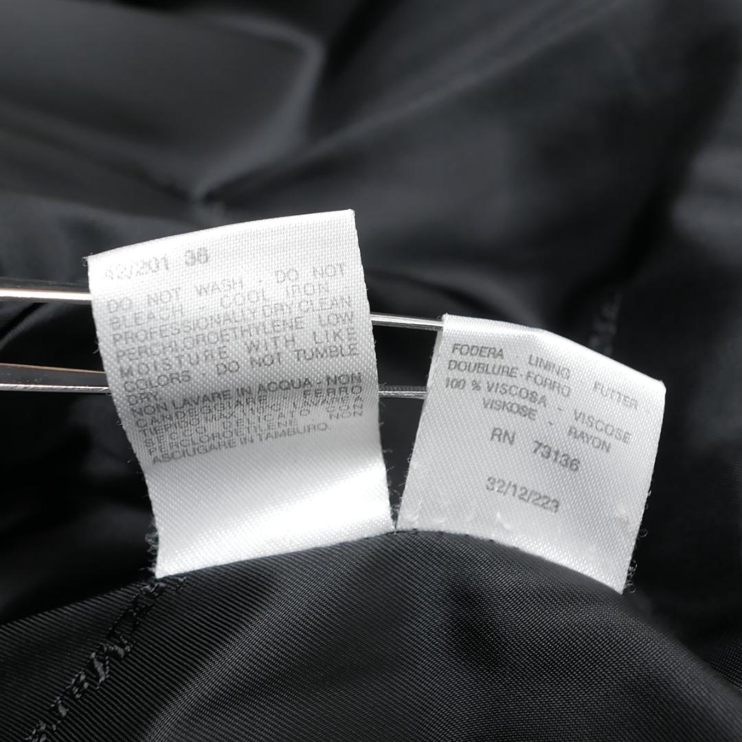 美品【マックスマーラ】カシミヤ混 ベルテッドコート ダブル 36 黒 ロング丈