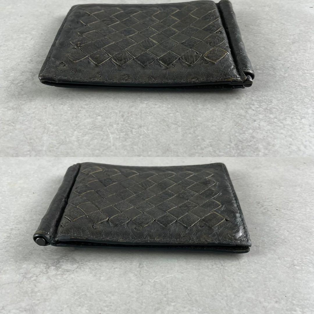 【付属品完備 美品】ボッテガヴェネタ マネークリップ イントレ オーストリッチ