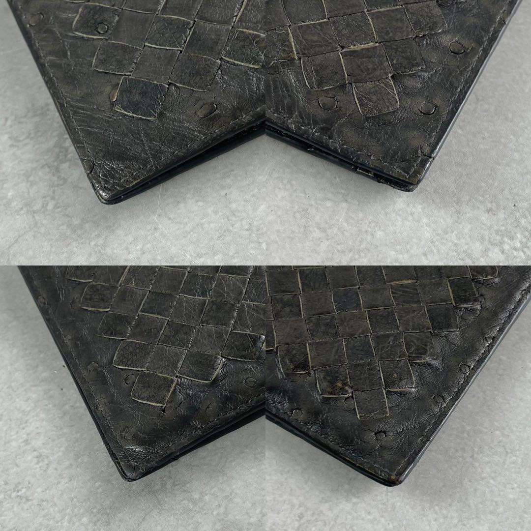 【付属品完備 美品】ボッテガヴェネタ マネークリップ イントレ オーストリッチ