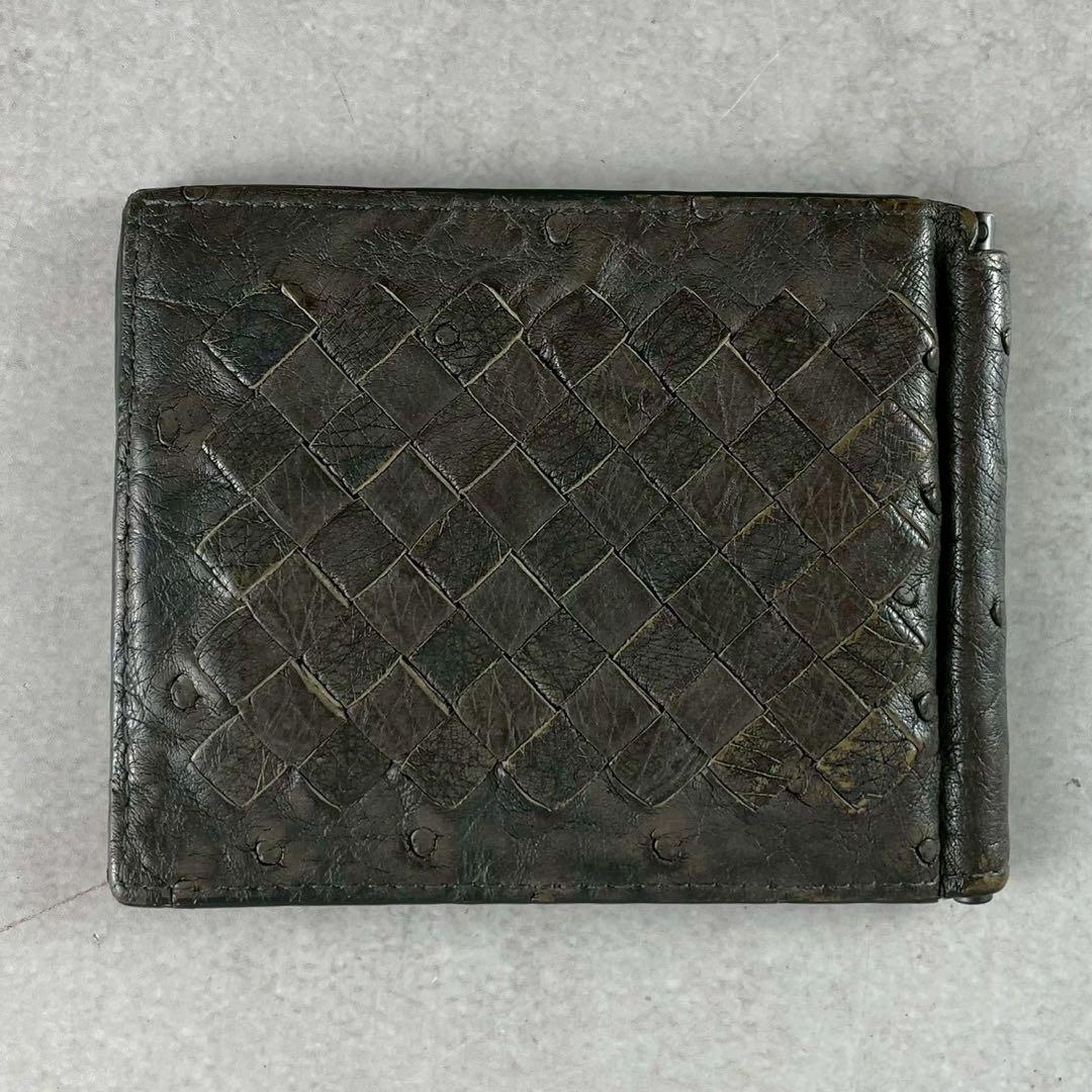 【付属品完備 美品】ボッテガヴェネタ マネークリップ イントレ オーストリッチ