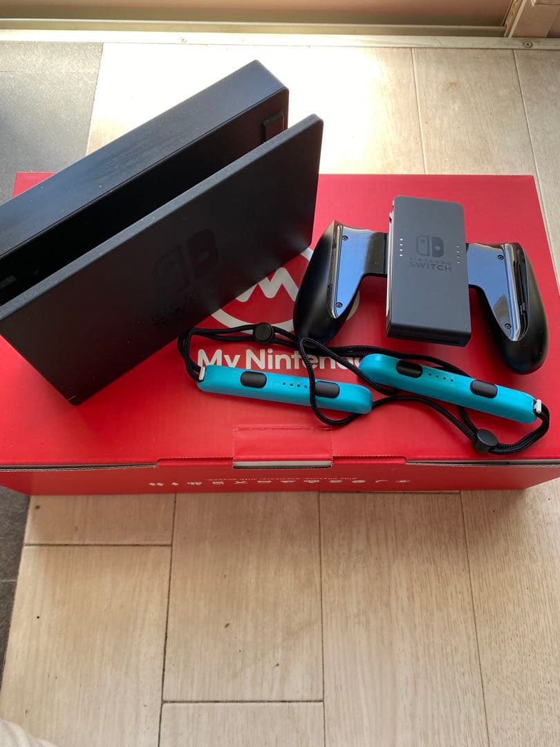 Nintendo Switch 青と紫のJoy-Con 純正ケース付き