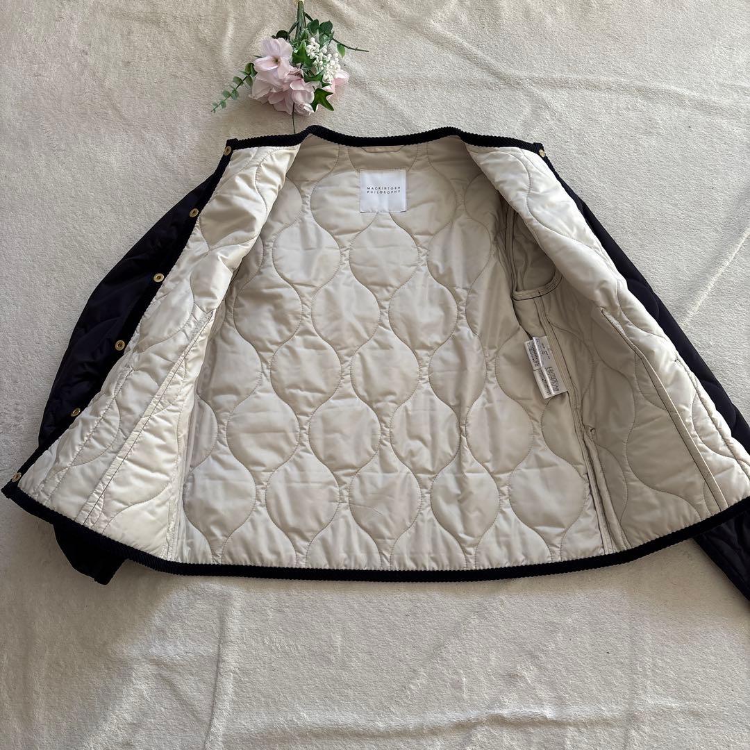 極美品✨マッキントッシュフィロソフィー　キルティング　ショート　M ネイビー