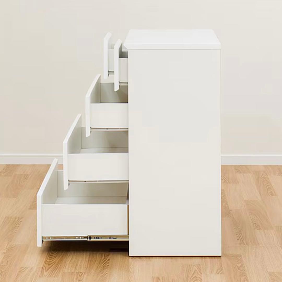 ニトリ ローチェスト クエス80-4LC ホワイト 収納 タンス 引き出し　4段