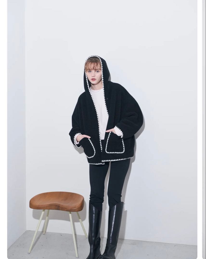 Liten リテンScallop Boa Hoodie / Black 【新品】