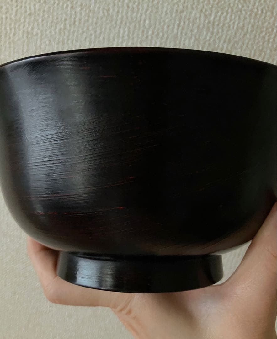 2個セット　漆器　山岸厚夫　5.5寸丼　曙　刷毛目　朱漆　黒漆　木合