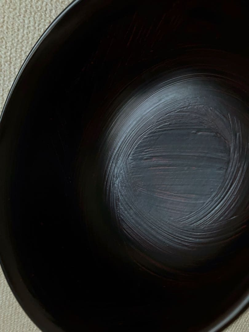 2個セット　漆器　山岸厚夫　5.5寸丼　曙　刷毛目　朱漆　黒漆　木合