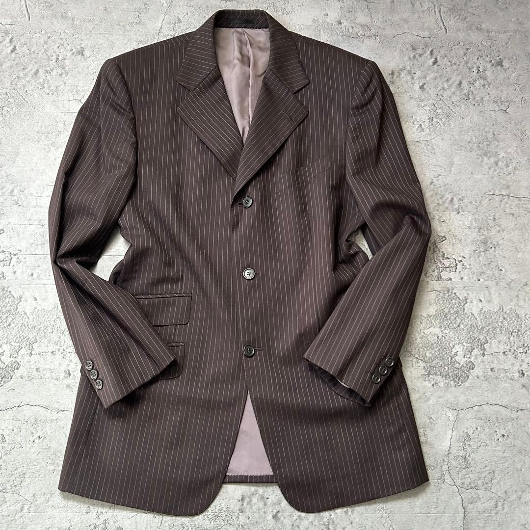 極美品 LANVIN モッズスーツ ストライプ L相当 50 高級 スーツ