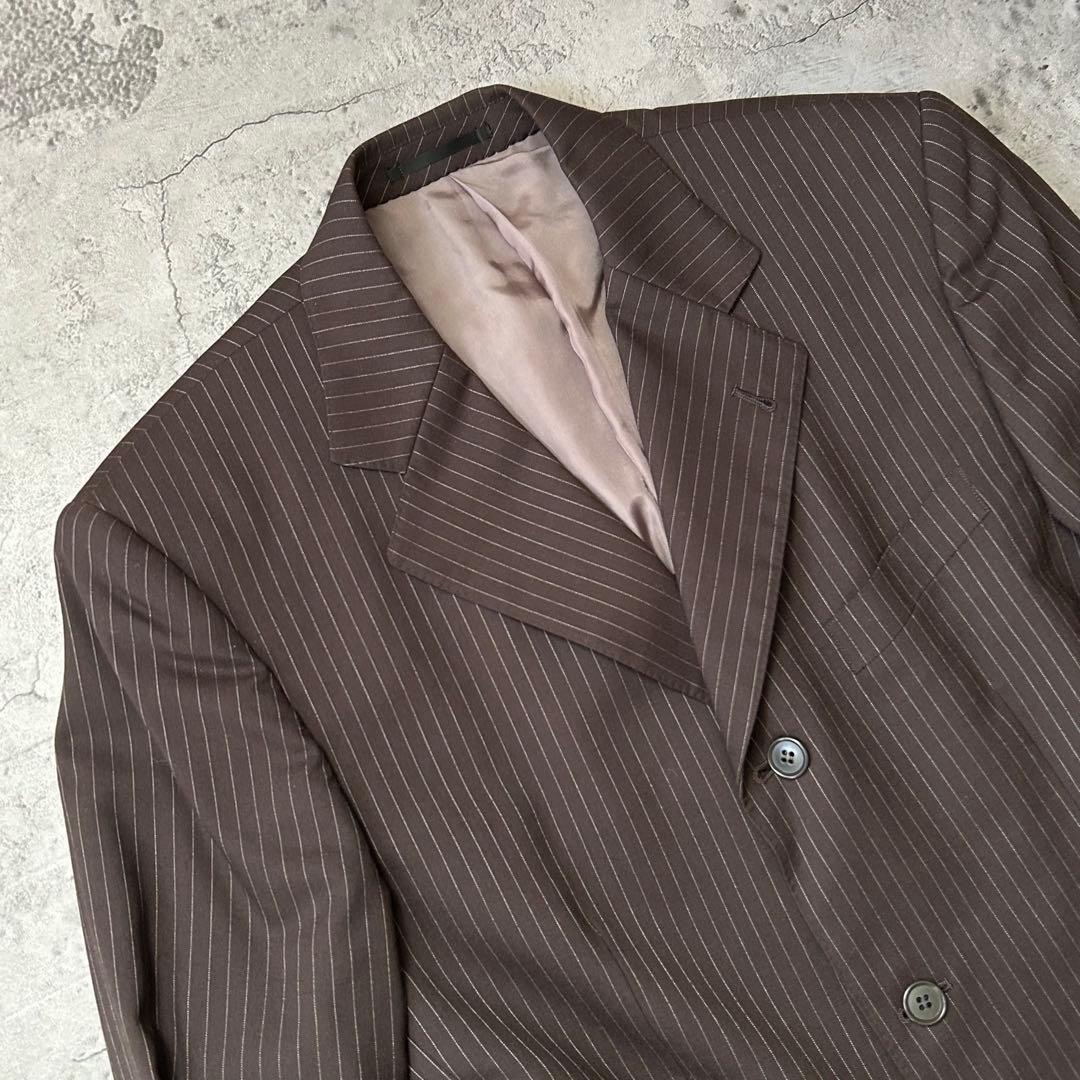 極美品 LANVIN モッズスーツ ストライプ L相当 50 高級 スーツ