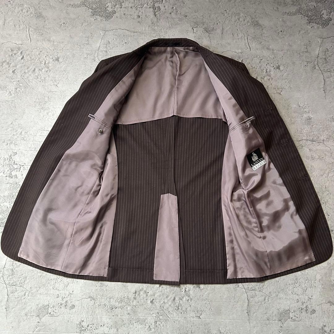 極美品 LANVIN モッズスーツ ストライプ L相当 50 高級 スーツ
