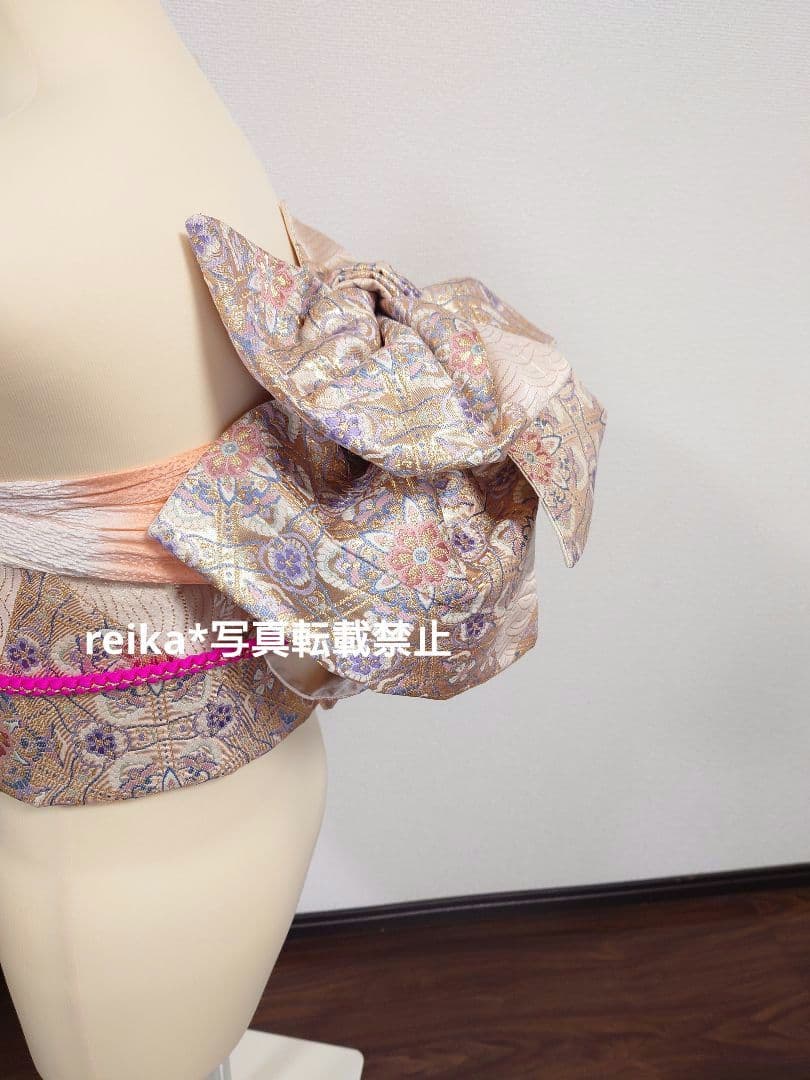 二部式　作り帯　振袖　成人式　正絹　袋帯