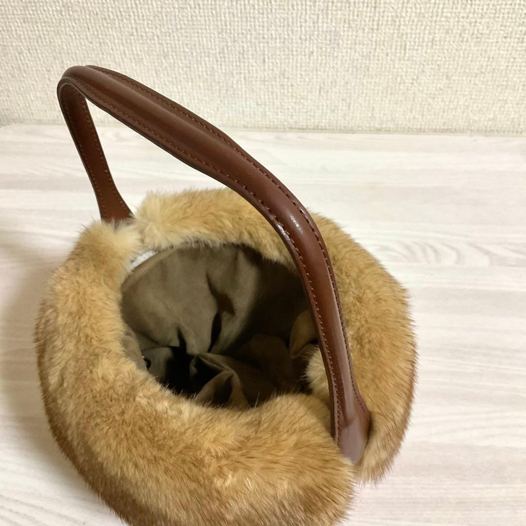 FOXEY フォクシー ハンプトンバスケット ミンクファー レザー バッグ