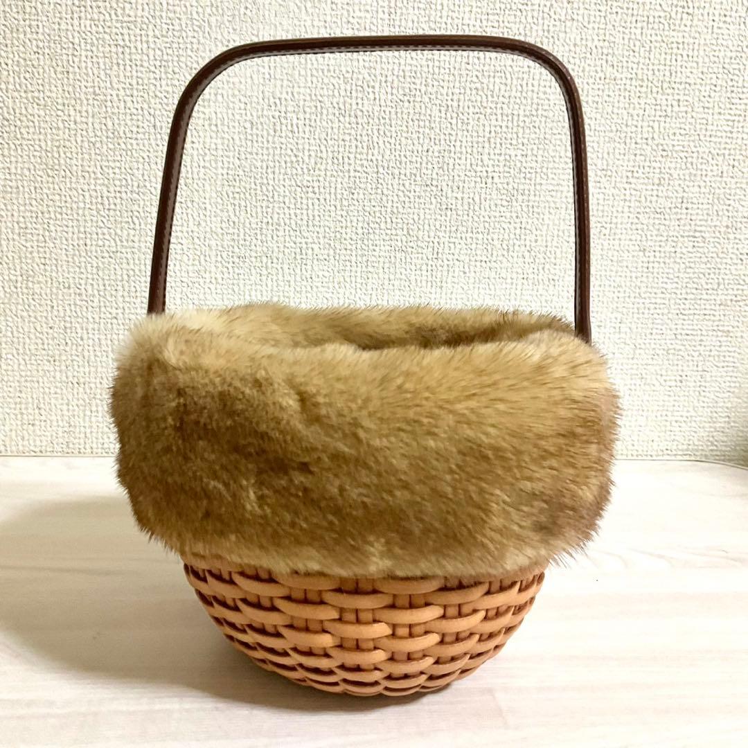 FOXEY フォクシー ハンプトンバスケット ミンクファー レザー バッグ
