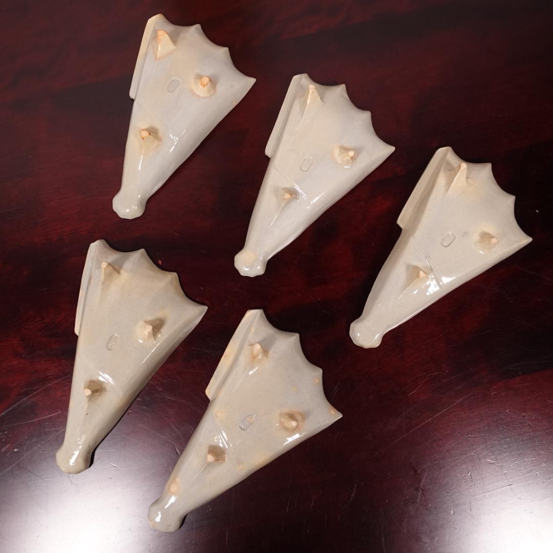 高級和食器 名工 坂田泥華 萩焼 扇面 向付 5客 共箱