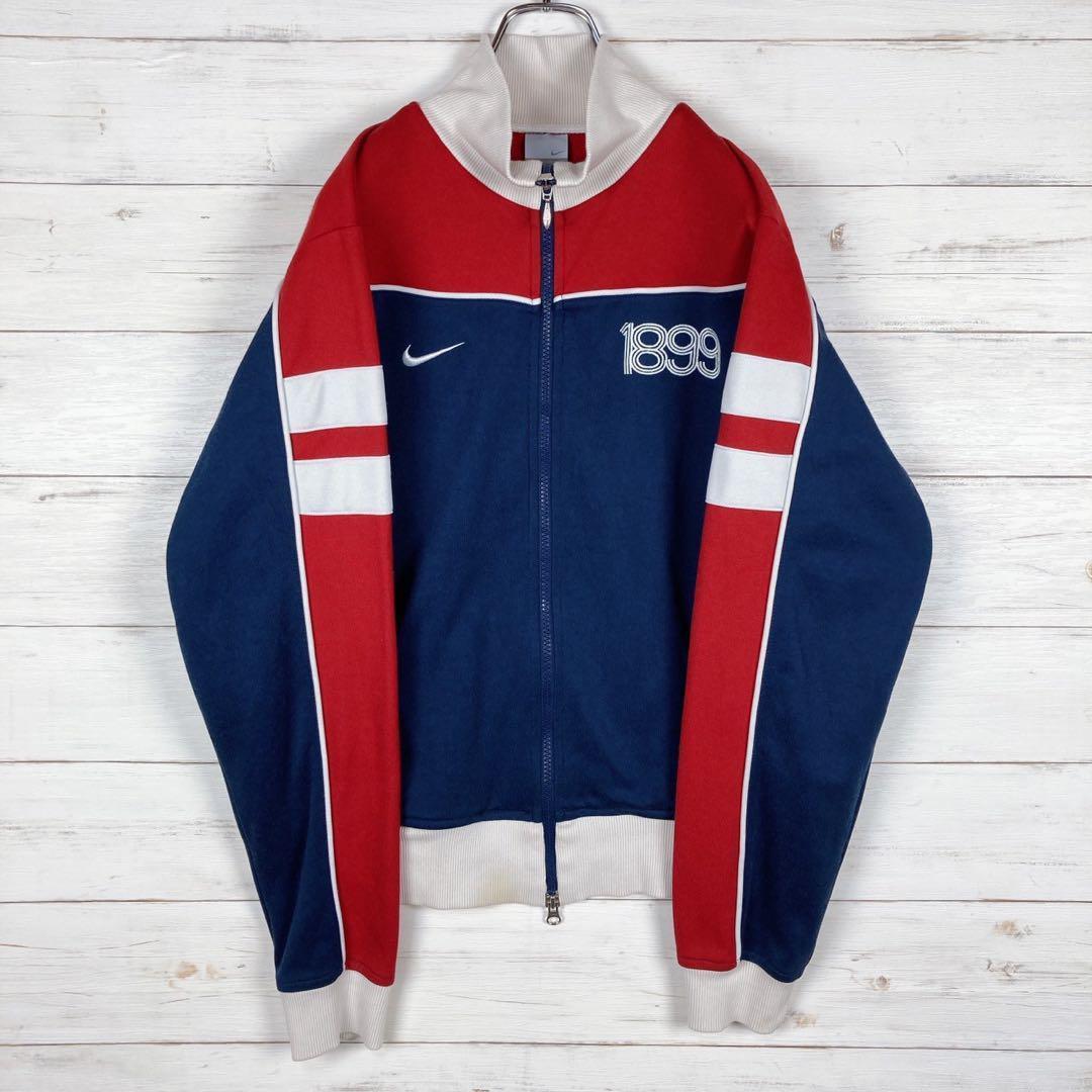 【NIKE】トラックジャケット M マルチカラー 刺繍ロゴ ネイビー