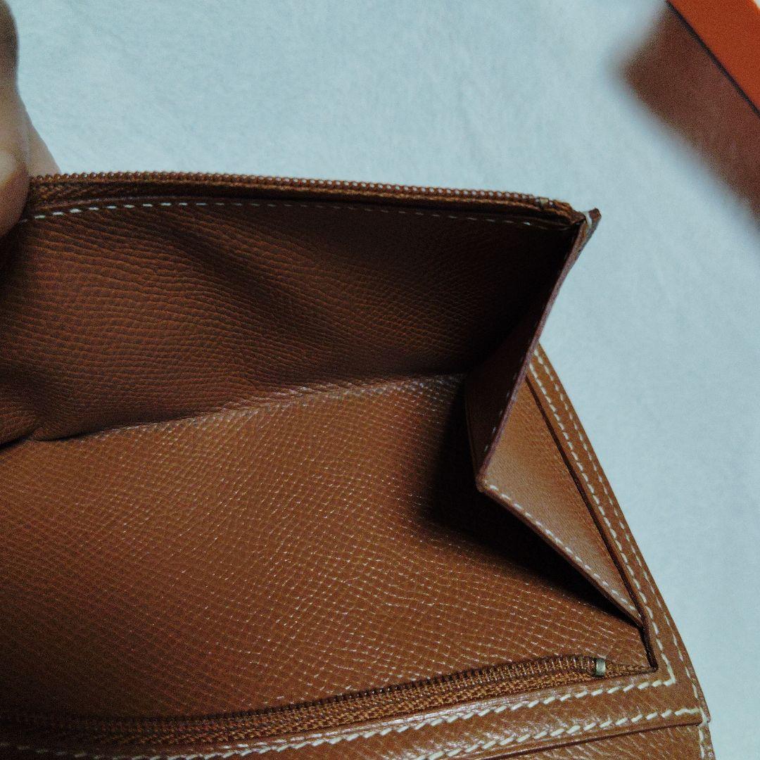 本日明日のみ値下げ！HERMES べアン ヴォーエプソン ゴールド 長財布 箱付