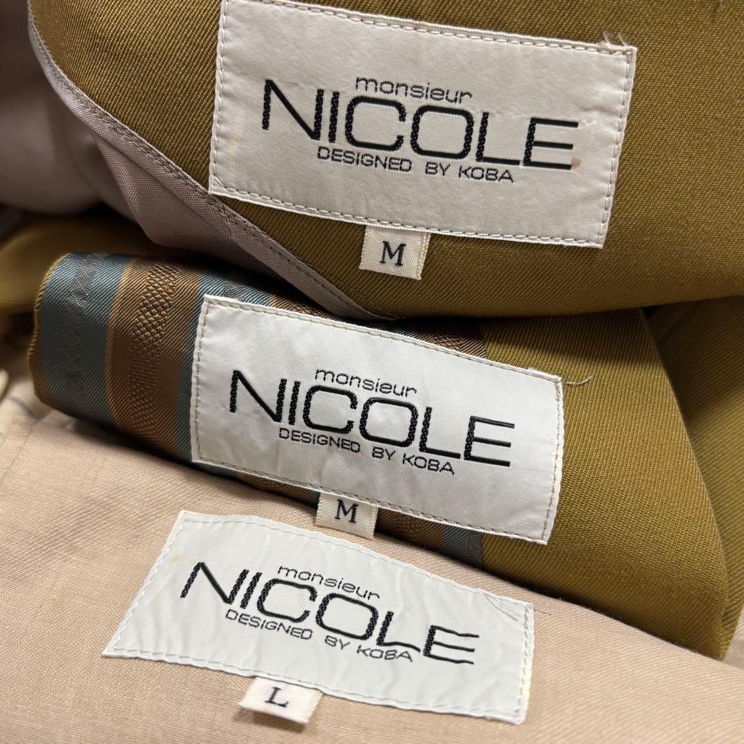 80s 小林由紀雄期 ムッシュニコル 3ピース スーツ 上下 ヴィンテージ