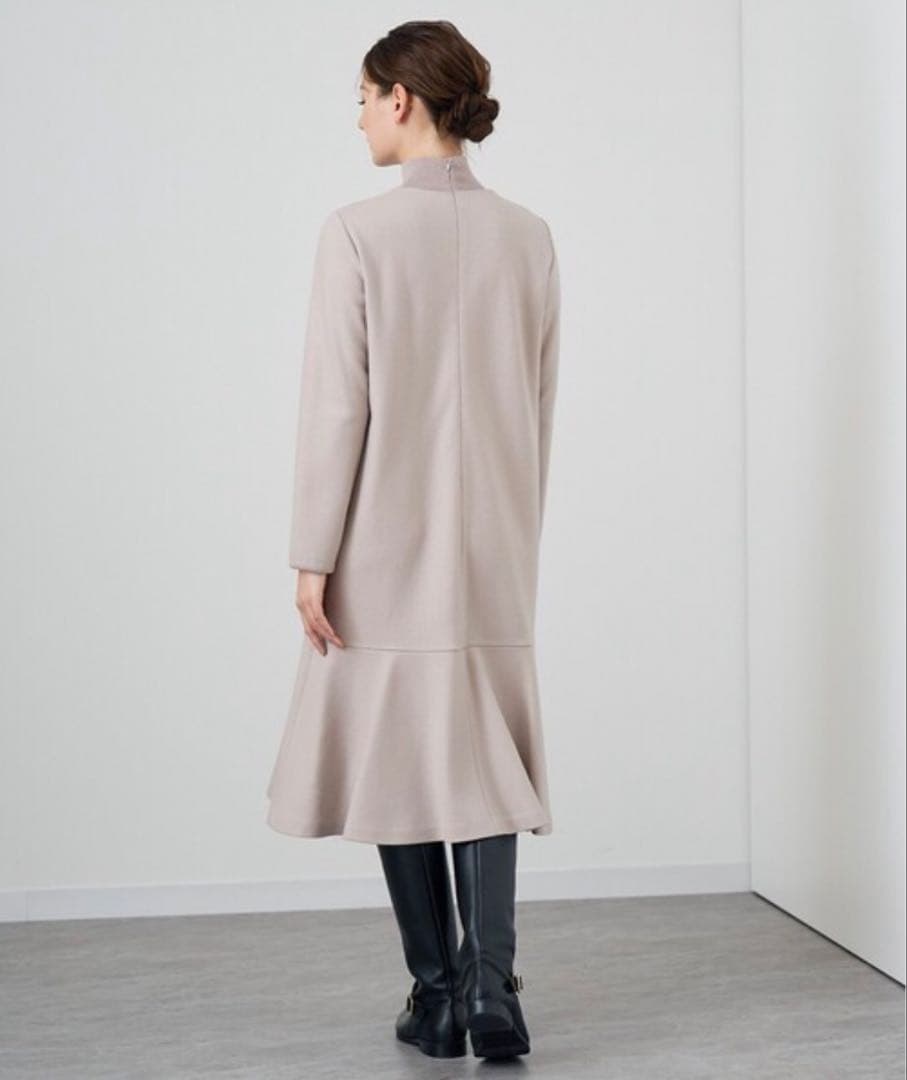 23AW♡ANAYI アナイ ウールジャージーヘムフレアワンピース 38