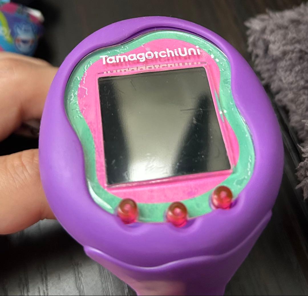 【美品】たまごっちuni パープル ストラップ付き
